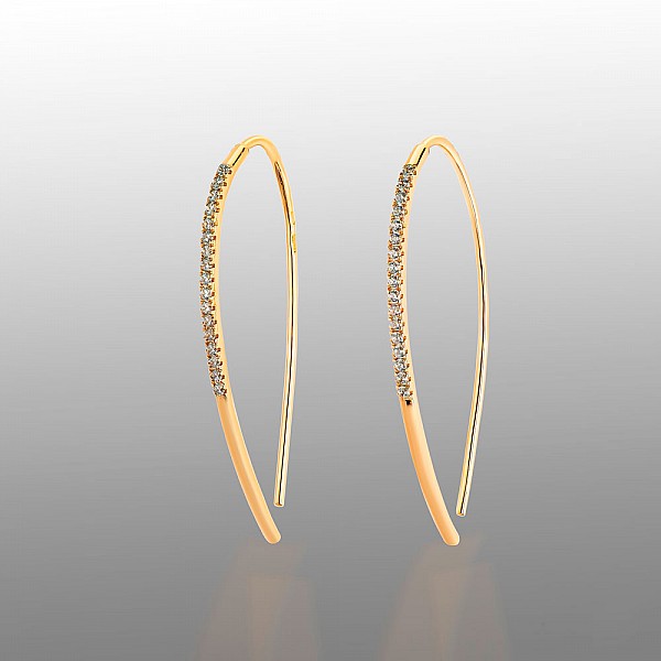 Сережки-протяжки золоті з фіанітами 103-0645