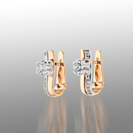 Серьги золотые с фианитами 103-0654
