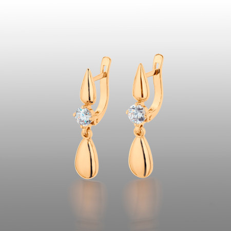 Серьги золотые с фианитами 103-0758