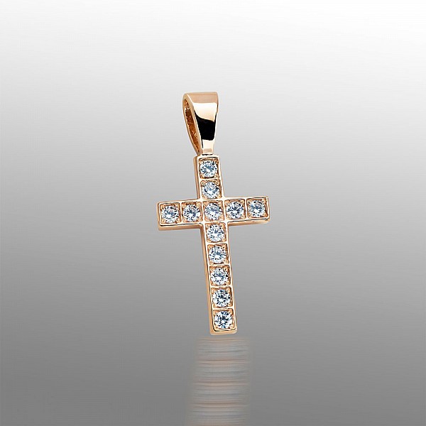Хрестик золотий з фіанітами 107-1195