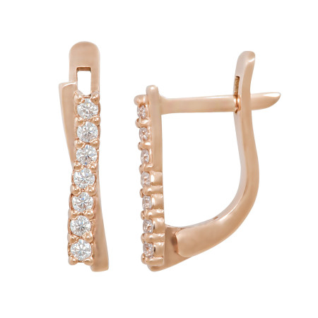 Серьги золотые с бриллиантами 303-0176Д