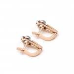 Серьги золотые с изумрудами и бриллиантами 303-0209ДСм