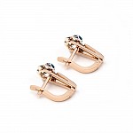 Серьги золотые с сапфирами и бриллиантами 303-0209ДСп