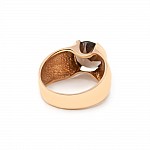 Кольцо золотое с дымчатым кварцем 102-0389КвД
