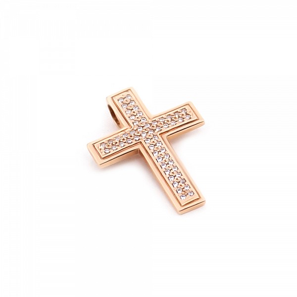 Крестик золотой с фианитами 107-1091