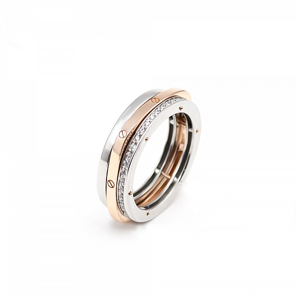 Обручальное кольцо золотое с фианитами 104-0015