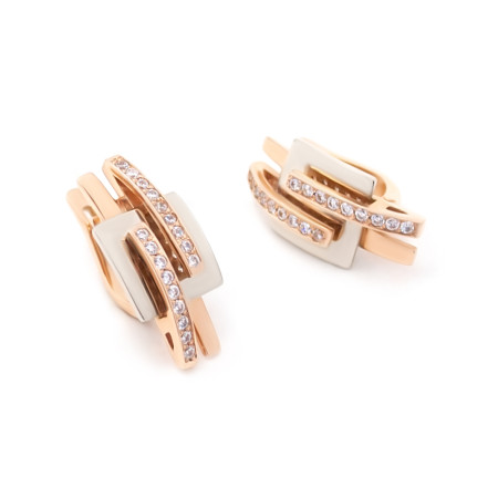 Серьги золотые с фианитами 103-0380