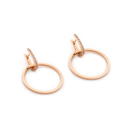 Серьги золотые с фианитами 103-0504