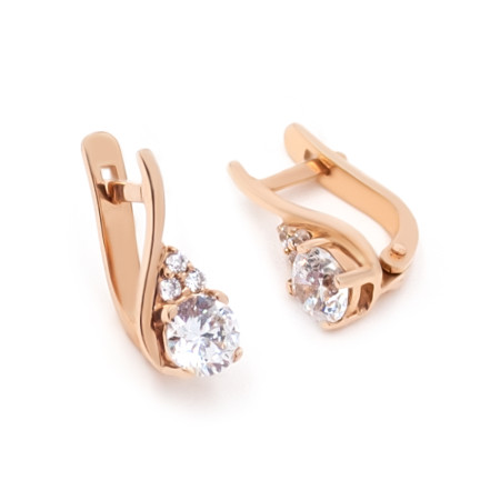Сережки золоті з фіанітами 103-0525