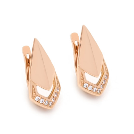 Серьги золотые с фианитами 103-0805