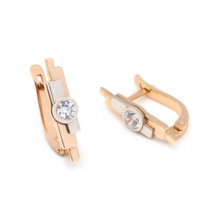 Сережки золоті з фіанітами 103-0823