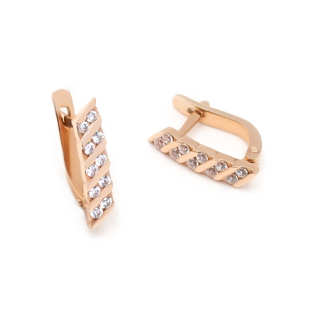 Серьги золотые с фианитами 103-0827