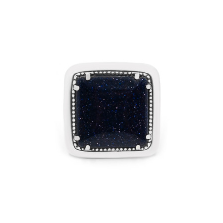 Каблучка срібна з авантюрином 1329