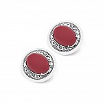 Сережки срібні з коралом 2629