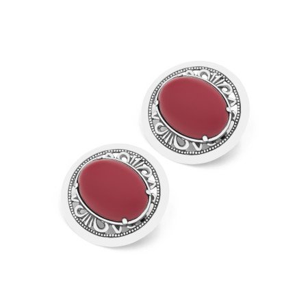 Сережки срібні з коралом 2629