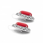 Сережки срібні з коралом 2906