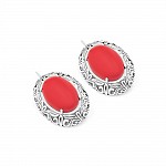 Сережки срібні з коралом 2906