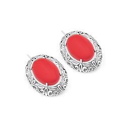 Сережки срібні з коралом 2906