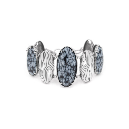 Браслет срібний з обсидіаном 4210