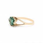 Кольцо золотое с зеленым кварцем К027КЗ