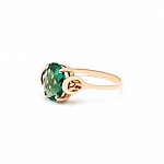 Кольцо золотое с зеленым кварцем 1К059КЗТ