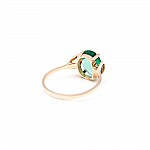Кольцо золотое с зеленым кварцем 1К059КЗТ