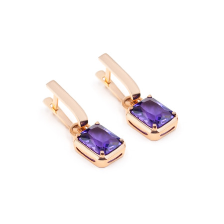 Сережки золоті з аметистом С010АМ