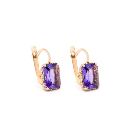 Сережки золоті з аметистом 1С157АМ