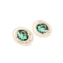 Сережки золоті з зеленим кварцом C239K3