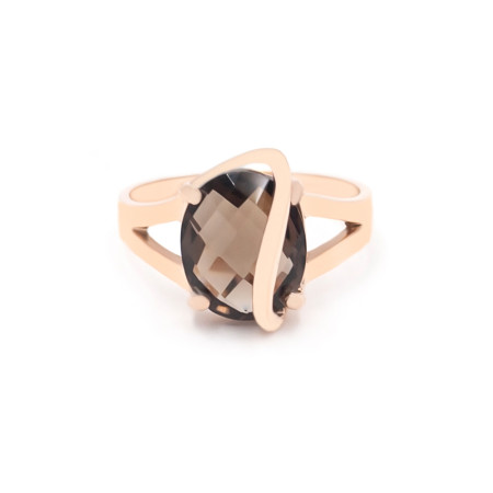 Кольцо золотое с дымчатым кварцем 1К550КД