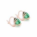 Серьги золотые с зеленым кварцем 1С082КЗ