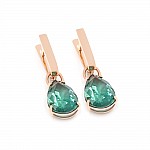 Серьги золотые с зеленым кварцем С211КЗ