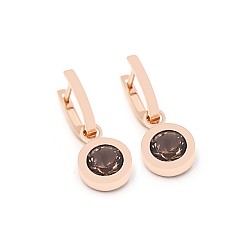 Сережки золоті з димчастим кварцом 1С249КД