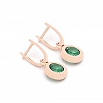 Сережки золоті з зеленим кварцом 1С249КЗ