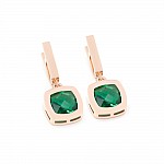 Серьги золотые с зеленым кварцем 1С329КЗ