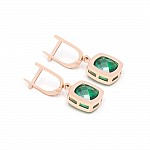 Серьги золотые с зеленым кварцем 1С329КЗ