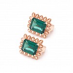 Серьги золотые с зеленым кварцем 1С397КЗ
