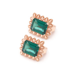 Серьги золотые с зеленым кварцем 1С397КЗ