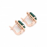 Серьги золотые с зеленым кварцем 1С397КЗ