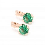 Сережки золоті з зеленим кварцом 1С419КЗ