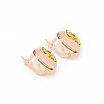 Серьги золотые с цитрином 1С435Ц