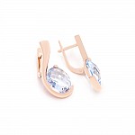 Сережки золоті з кварцом Аква 1С443КА