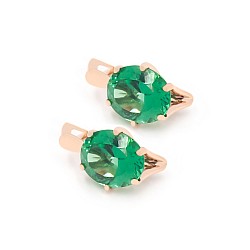 Серьги золотые с зеленым кварцем 1С445КЗ