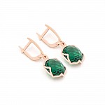Сережки золоті з зеленим кварцом 1С530КЗ