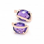 Сережки золоті з аметистом 1С551Ам