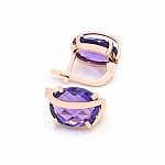 Сережки золоті з аметистом 1С551Ам