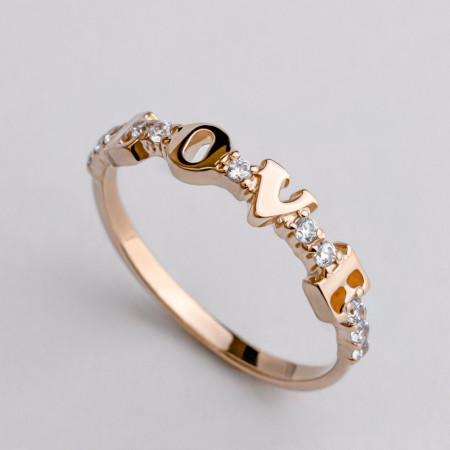 Кольцо золотое с фианитами LOVE 1К21100КЦ