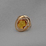 Кольцо золотое с цитрином 1К238Ц