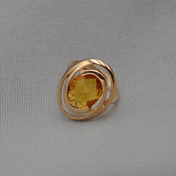 Каблучка золота з цитрином 1К238Ц