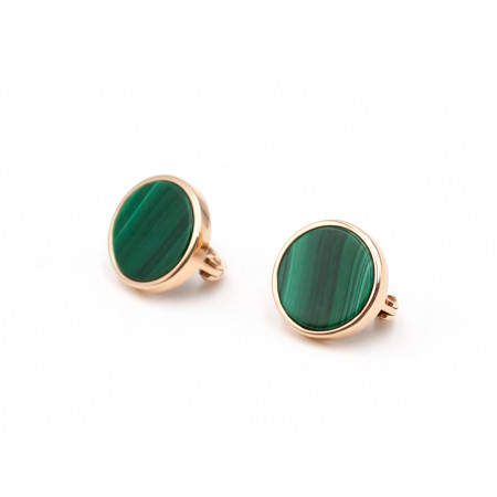 Сережки золоті з малахітом 1С275М
